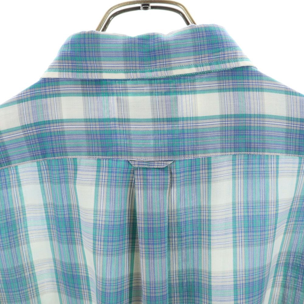 TOWNCRAFT タウンクラフト 80s ヴィンテージ チェック柄 半袖 シャツ XXLT(18-18 1/2 NECK) ブルー系 ビッグサイズ メンズ