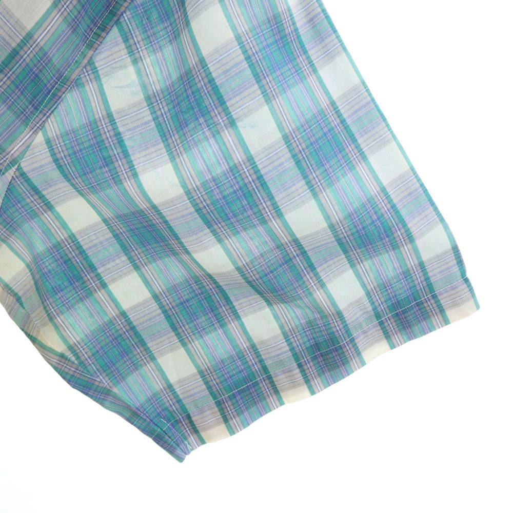 TOWNCRAFT タウンクラフト 80s ヴィンテージ チェック柄 半袖 シャツ XXLT(18-18 1/2 NECK) ブルー系 ビッグサイズ メンズ