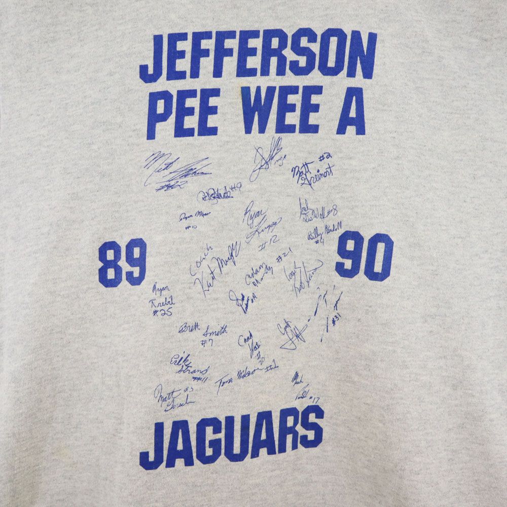 SKM GAME READY 90s USA製 ジャクソンビルジャガーズ オールド サイン入り 両面プリント 半袖 Tシャツ M グレー系 アメフト メンズ