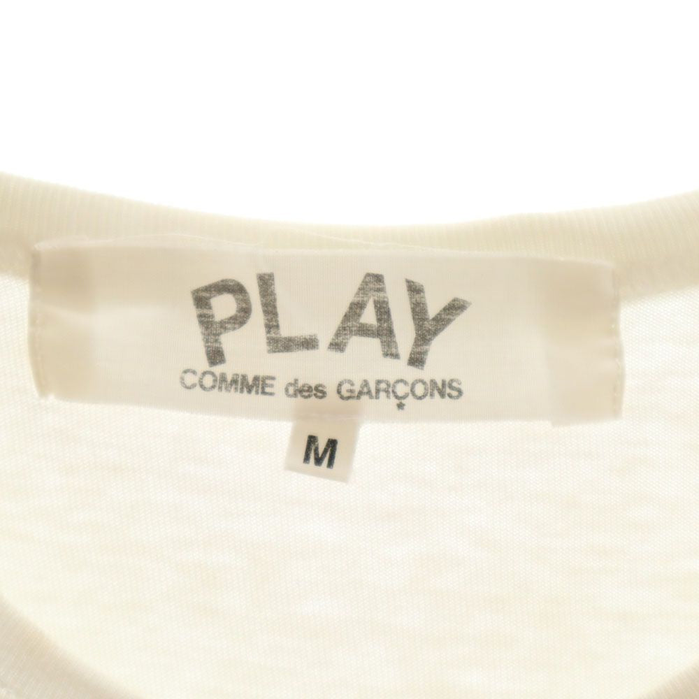プレイコムデギャルソン 半袖 Tシャツ M ホワイト PLAY COMME des GARCONS 刺繍 メンズ