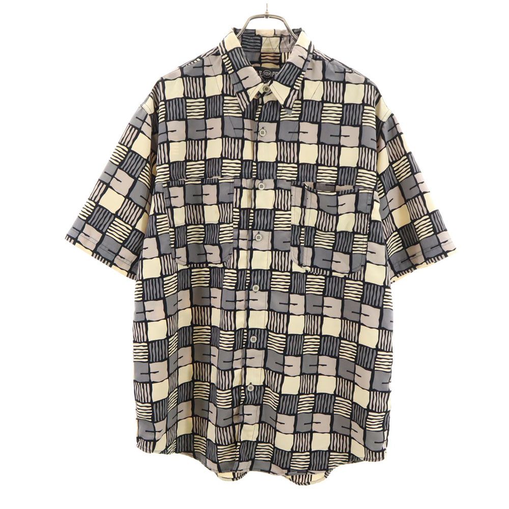 pellepelle ペレペレ 総柄 半袖 シャツ M グレー系 メンズ