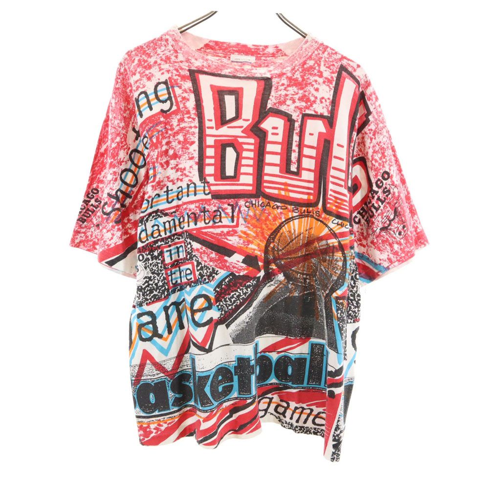 MAGIC JOHNSON TS マジックジョンソン 90s NBA シカゴブルス 両面プリント 半袖 Tシャツ レッド系 バスケットボール メンズ