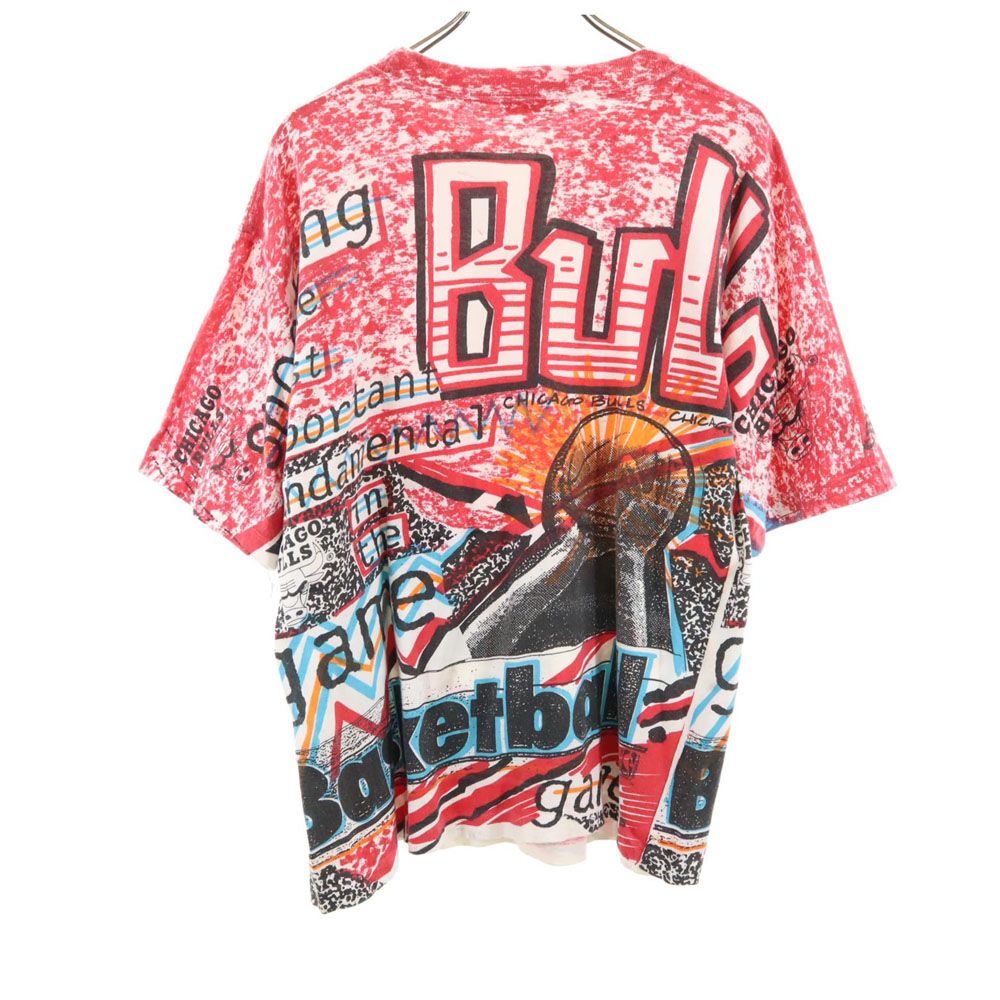 MAGIC JOHNSON TS マジックジョンソン 90s NBA シカゴブルス 両面プリント 半袖 Tシャツ レッド系 バスケットボール メンズ