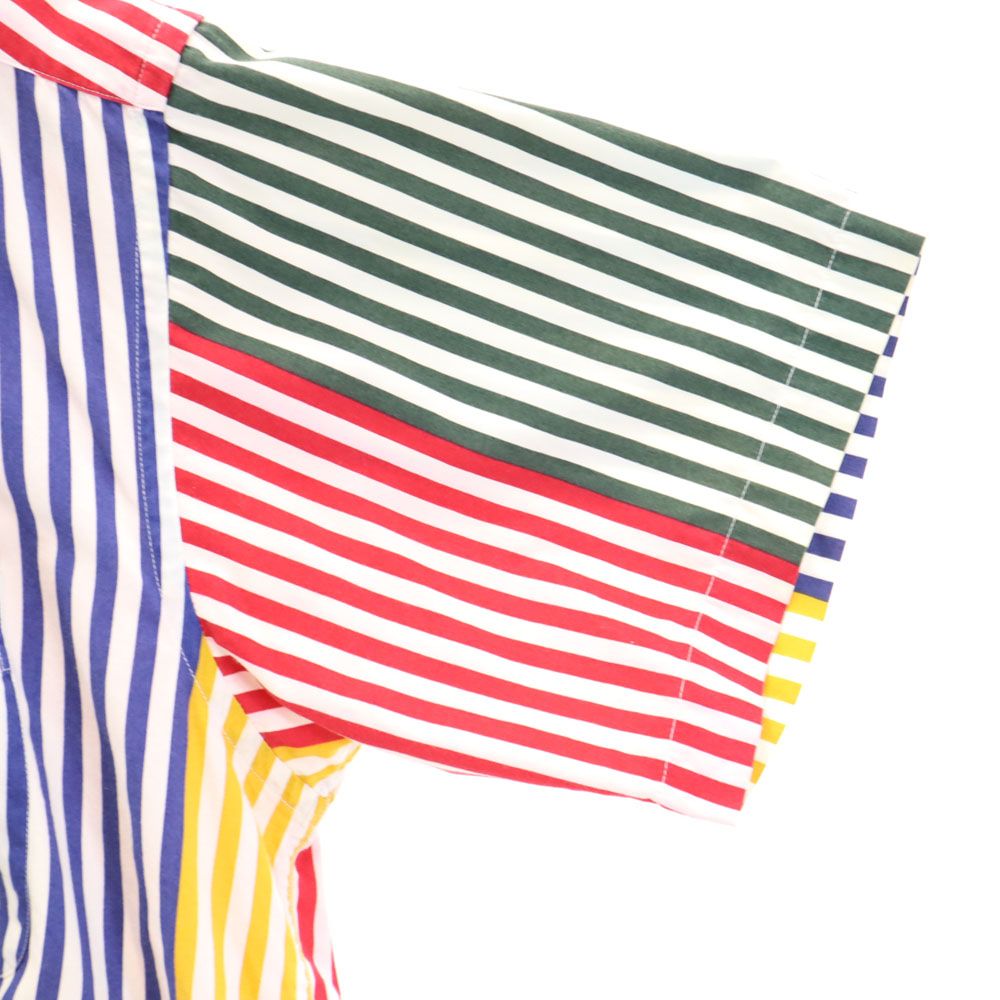 TOMMY HILFIGER トミーヒルフィガー 90s オールド フラッグタグ ストライプ 半袖 ボタンダウンシャツ M メンズ