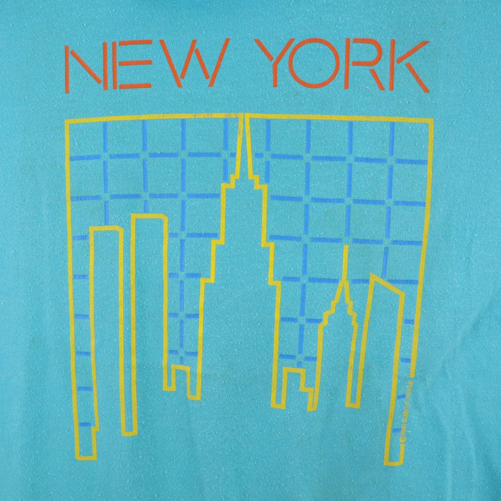 sportswear スポーツウェア 70s 80s USA製 ヴィンテージ プリント 半袖 Tシャツ M 水色 メンズ