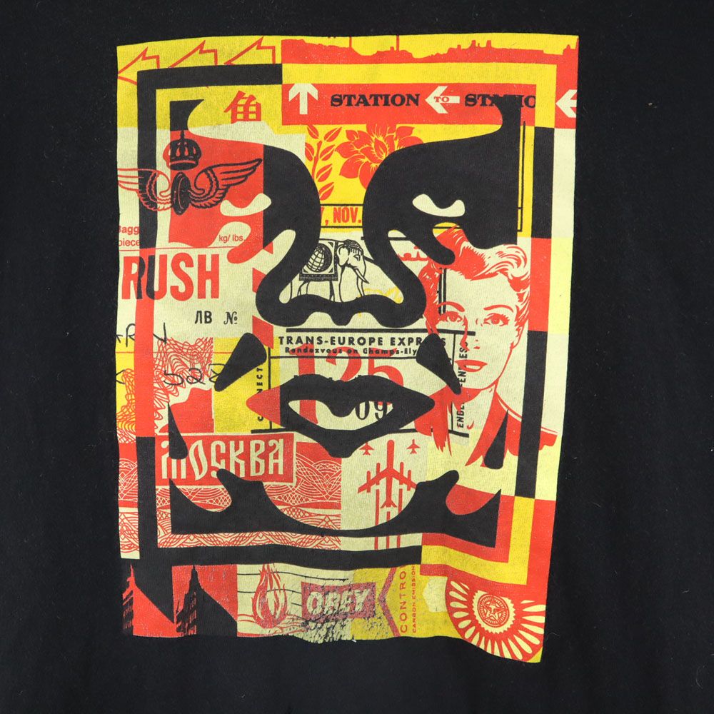 OBEY オベイ プリント 半袖 Tシャツ M ブラック メンズ