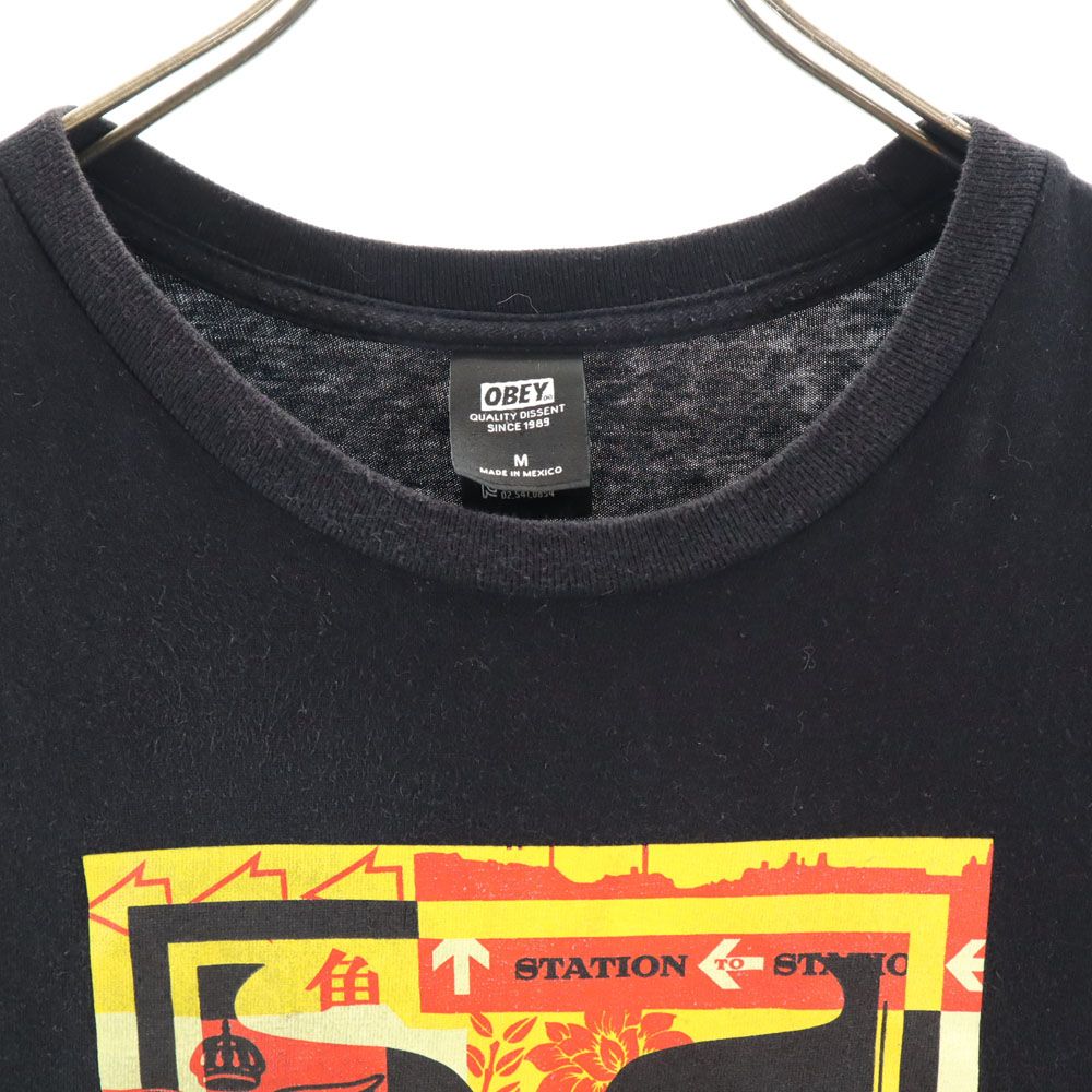 OBEY オベイ プリント 半袖 Tシャツ M ブラック メンズ