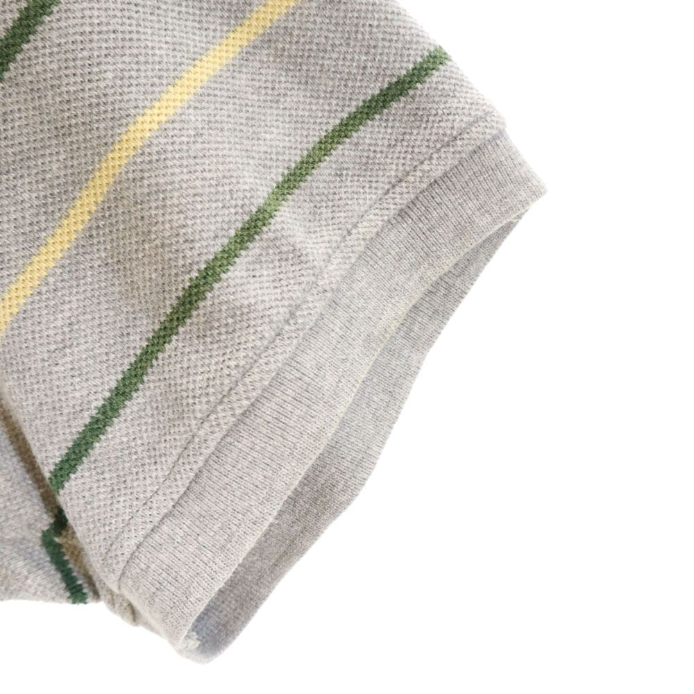 アイムプロダクト 日本製 イッセイミヤケ ボーダー柄 半袖 ポロシャツ M グレー系 im product 鹿の子地 イッセイミヤケ メンズ