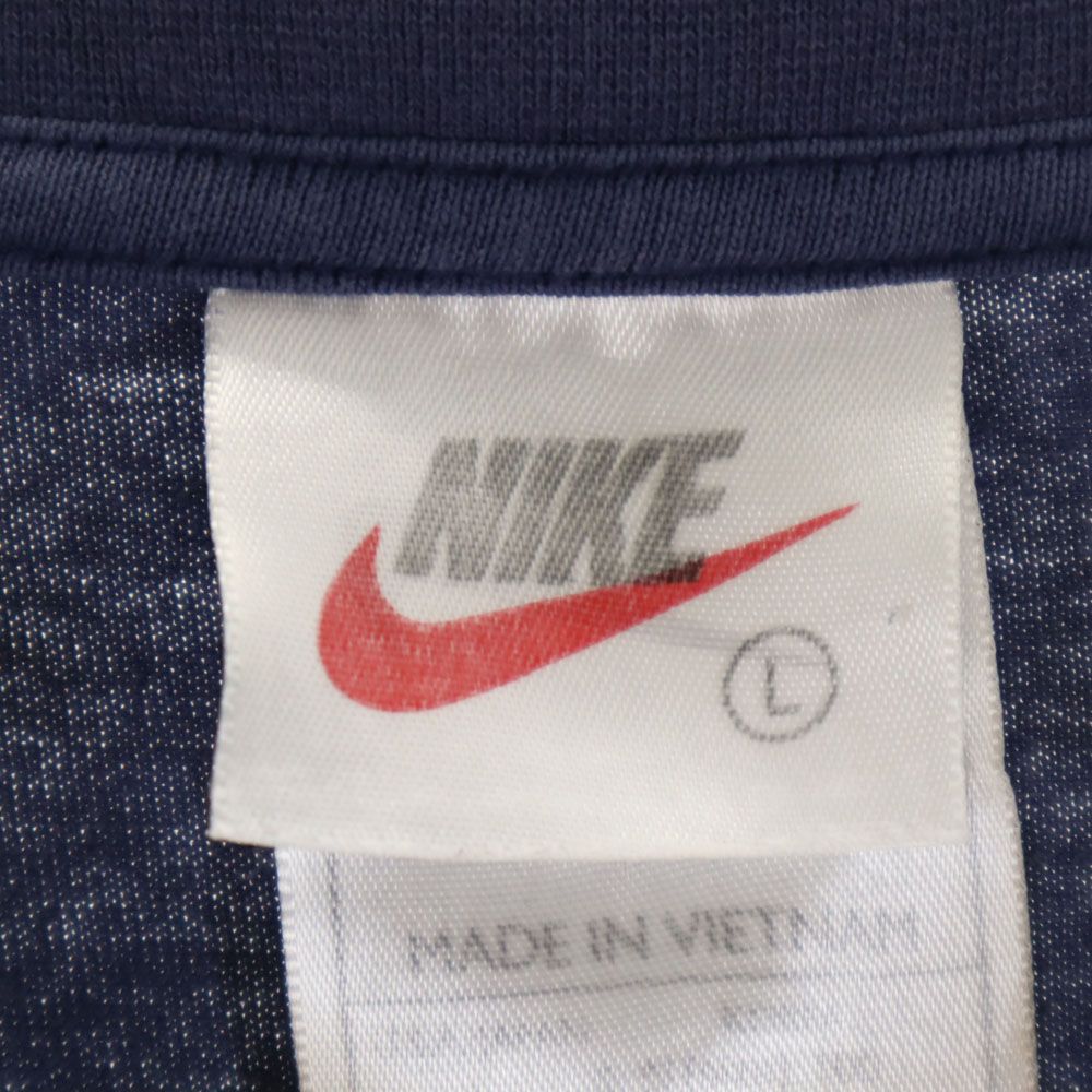 ナイキ 90s 00s 白タグ オールド 半袖 Tシャツ L ブルー系 NIKE 刺繍 メンズ