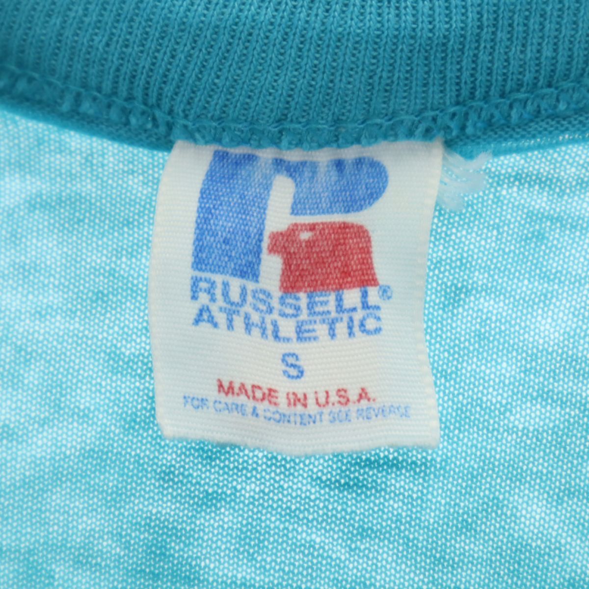 ラッセルアスレチック 90s USA製 オールド 半袖 Tシャツ S 水色系 RUSSELL ATHLETIC メンズ