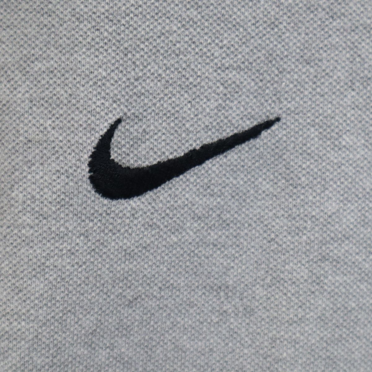NIKE ナイキ 90s 00s 白タグ オールド 半袖 ポロシャツ M グレー 鹿の子 メンズ