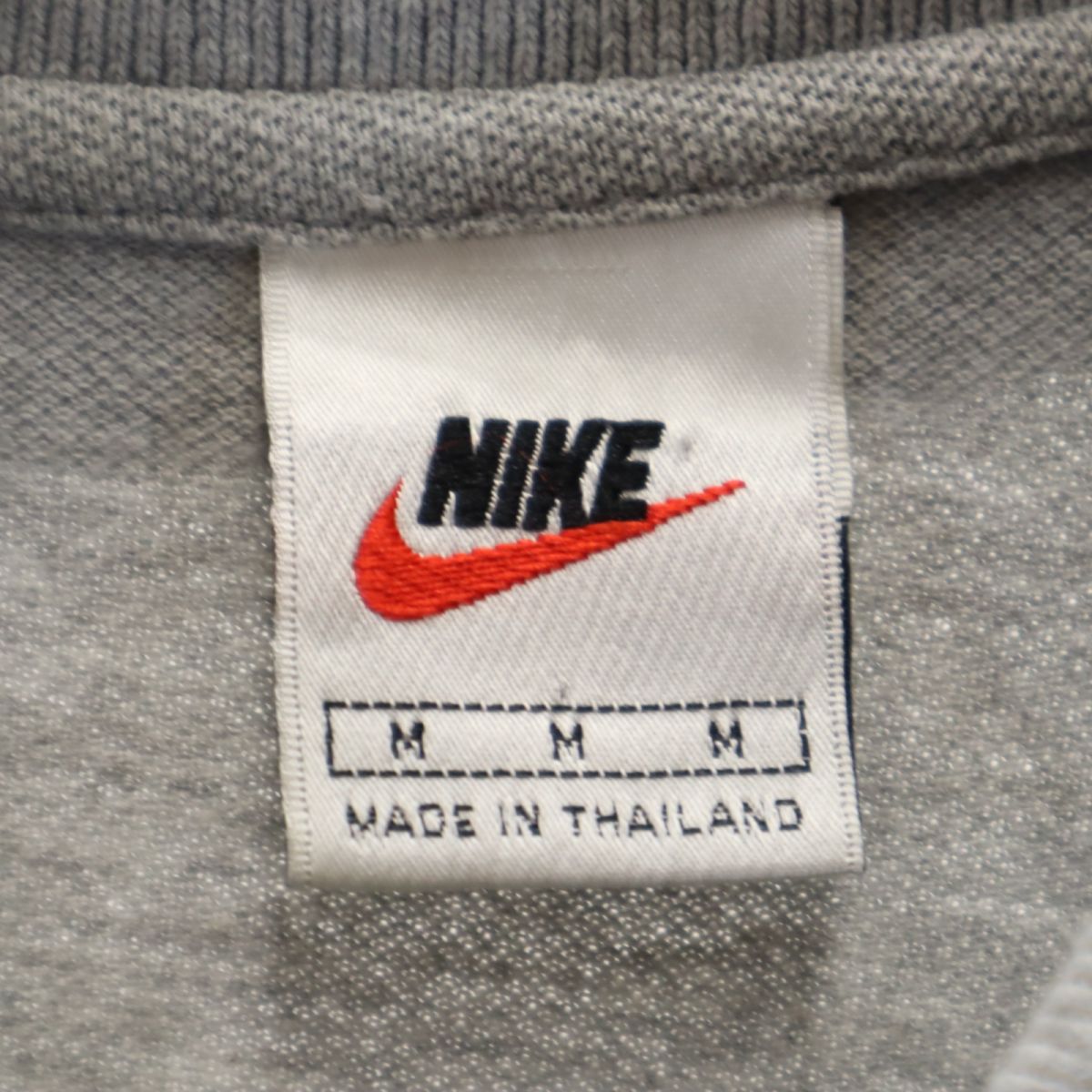 NIKE ナイキ 90s 00s 白タグ オールド 半袖 ポロシャツ M グレー 鹿の子 メンズ
