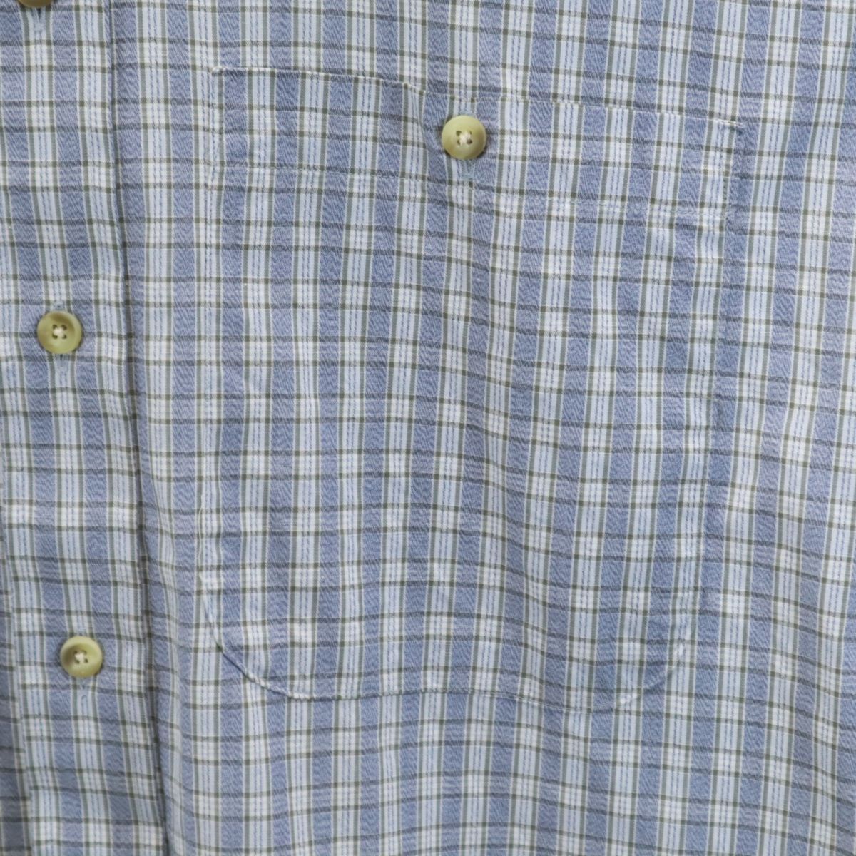 Burberrys バーバリーズ 90s オールド チェック柄 半袖 ボタンダウンシャツ M ブルー系 メンズ