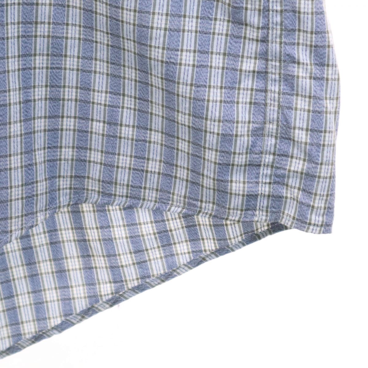 Burberrys バーバリーズ 90s オールド チェック柄 半袖 ボタンダウンシャツ M ブルー系 メンズ