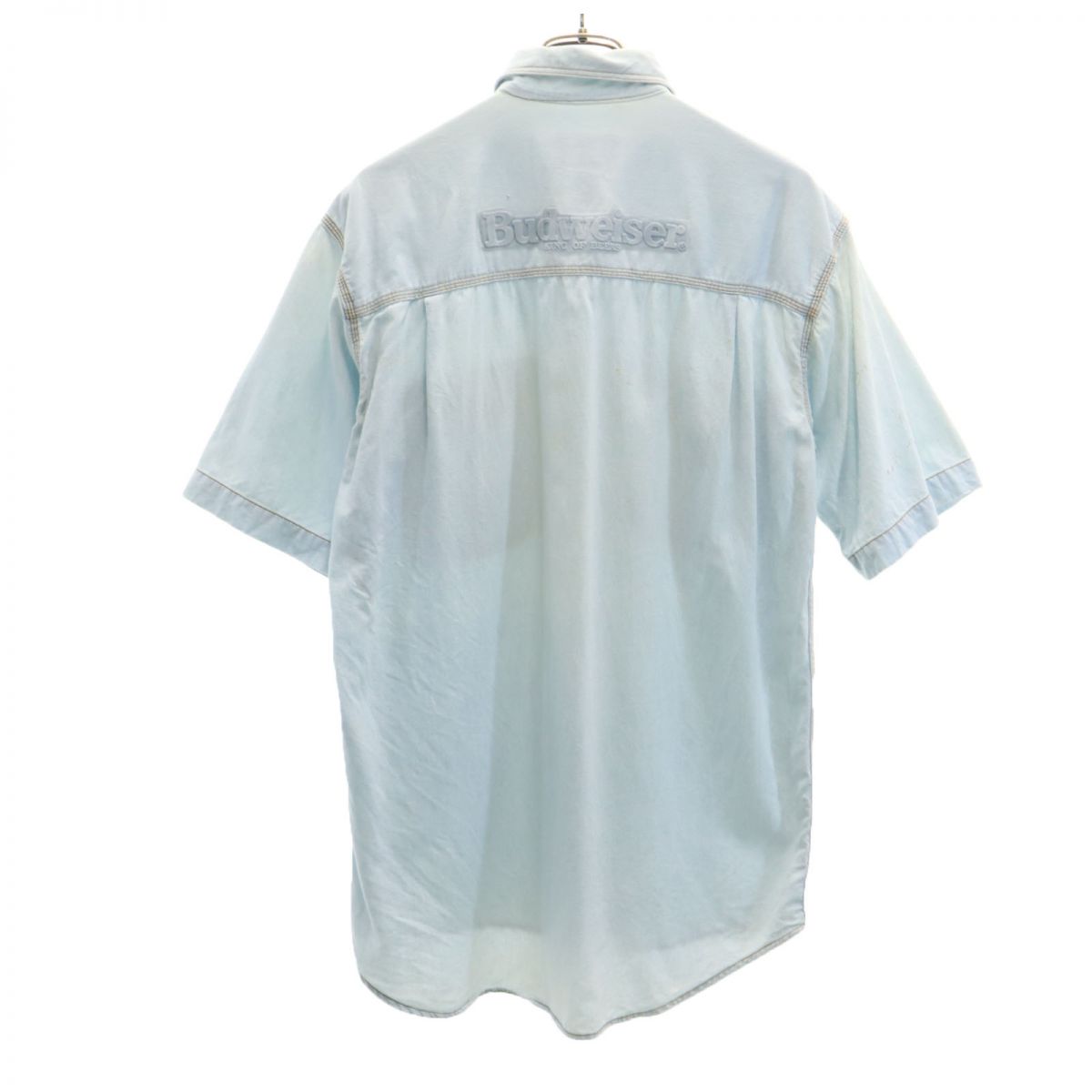 Budweiser バドワイザー 90s オールド 半袖 デニム ワークシャツ M ブルー メンズ