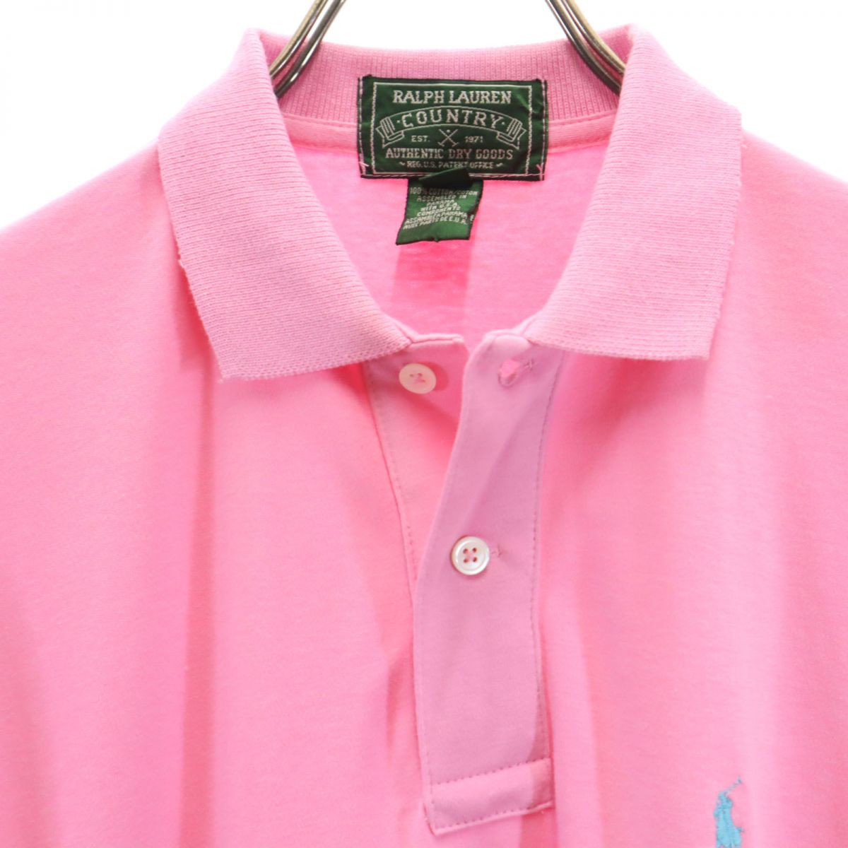 RALPH LAUREN COUNTRY ラルフローレンカントリー 80s 90s ポロカントリー 半袖 ポロシャツ S ピンク系 メンズ