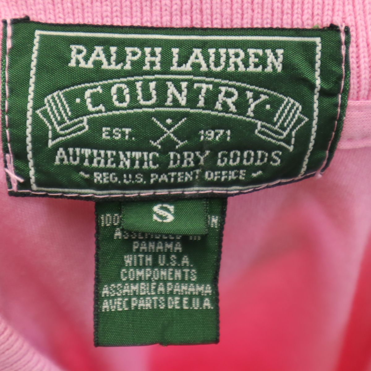 RALPH LAUREN COUNTRY ラルフローレンカントリー 80s 90s ポロカントリー 半袖 ポロシャツ S ピンク系 メンズ
