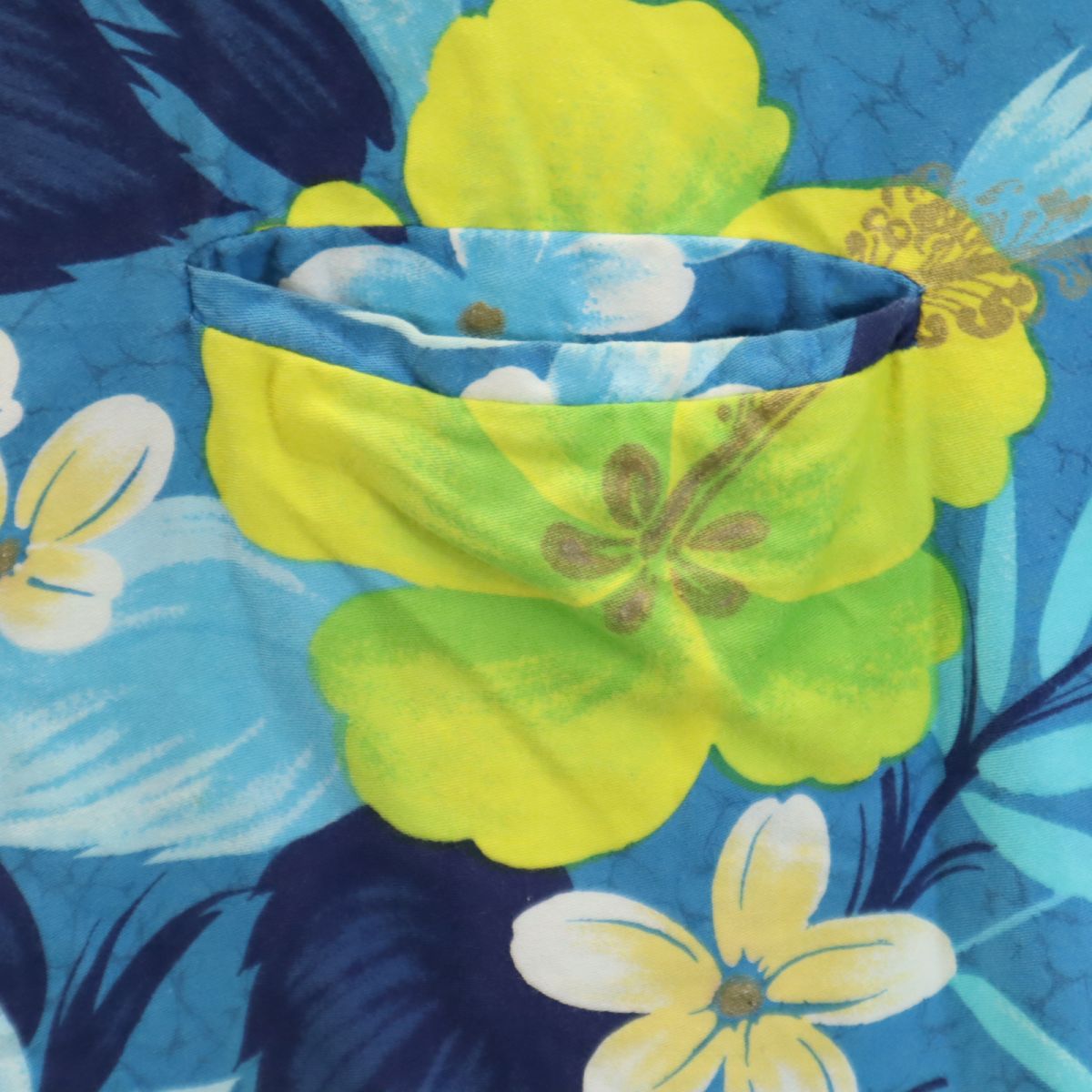 Sears HAWAII 70s ヴィンテージ 総柄 半袖 アロハシャツ ブルー系 Sears HAWAII メンズ