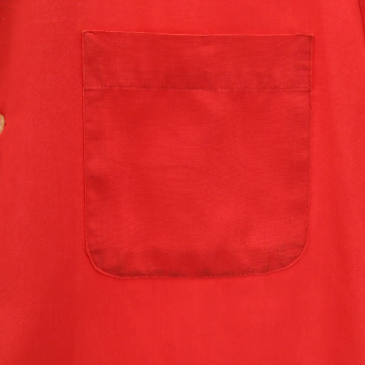 Hilton ヒルトン 70s USA製 ヴィンテージ 半袖 ボウリングシャツ M レッド系 メンズ