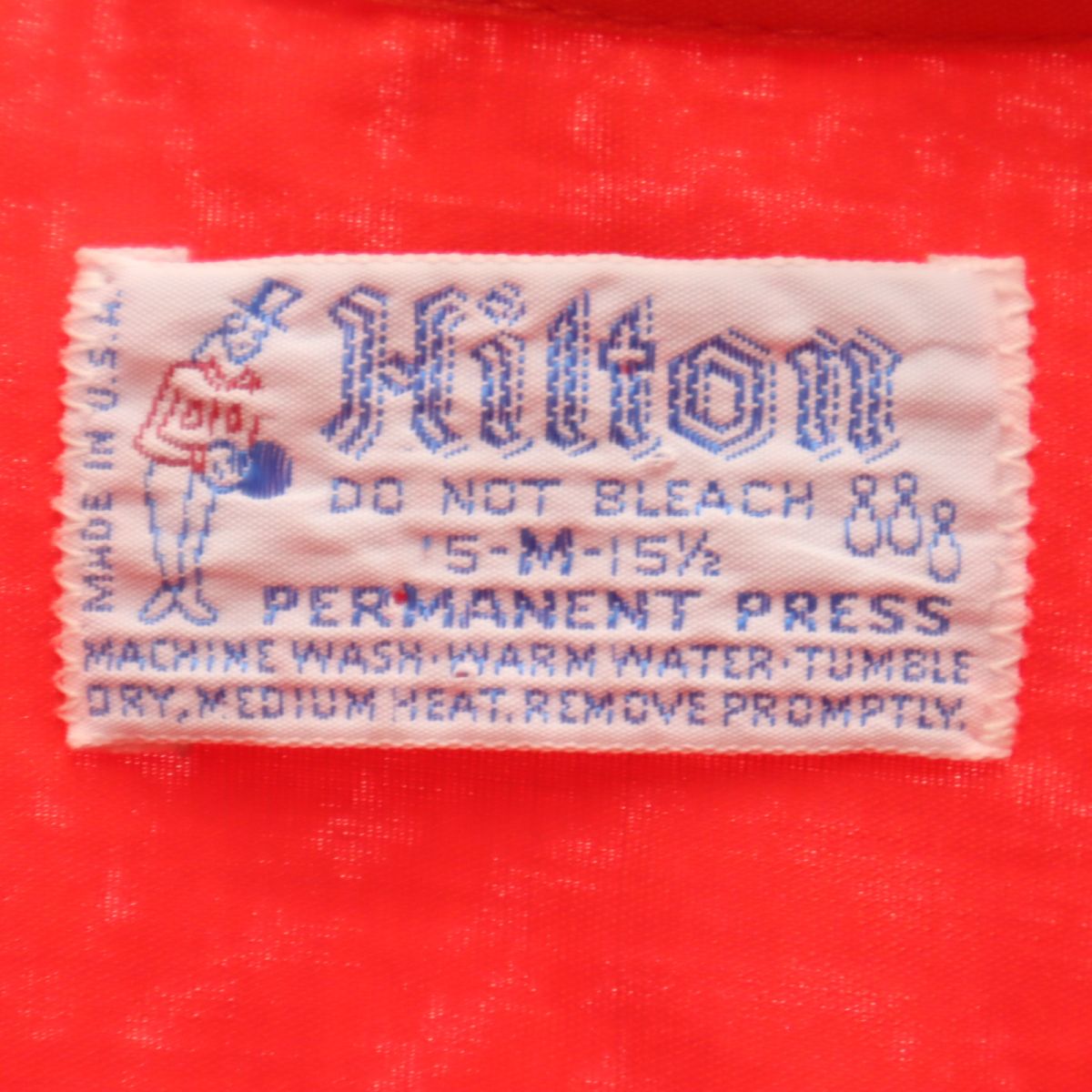 Hilton ヒルトン 70s USA製 ヴィンテージ 半袖 ボウリングシャツ M レッド系 メンズ