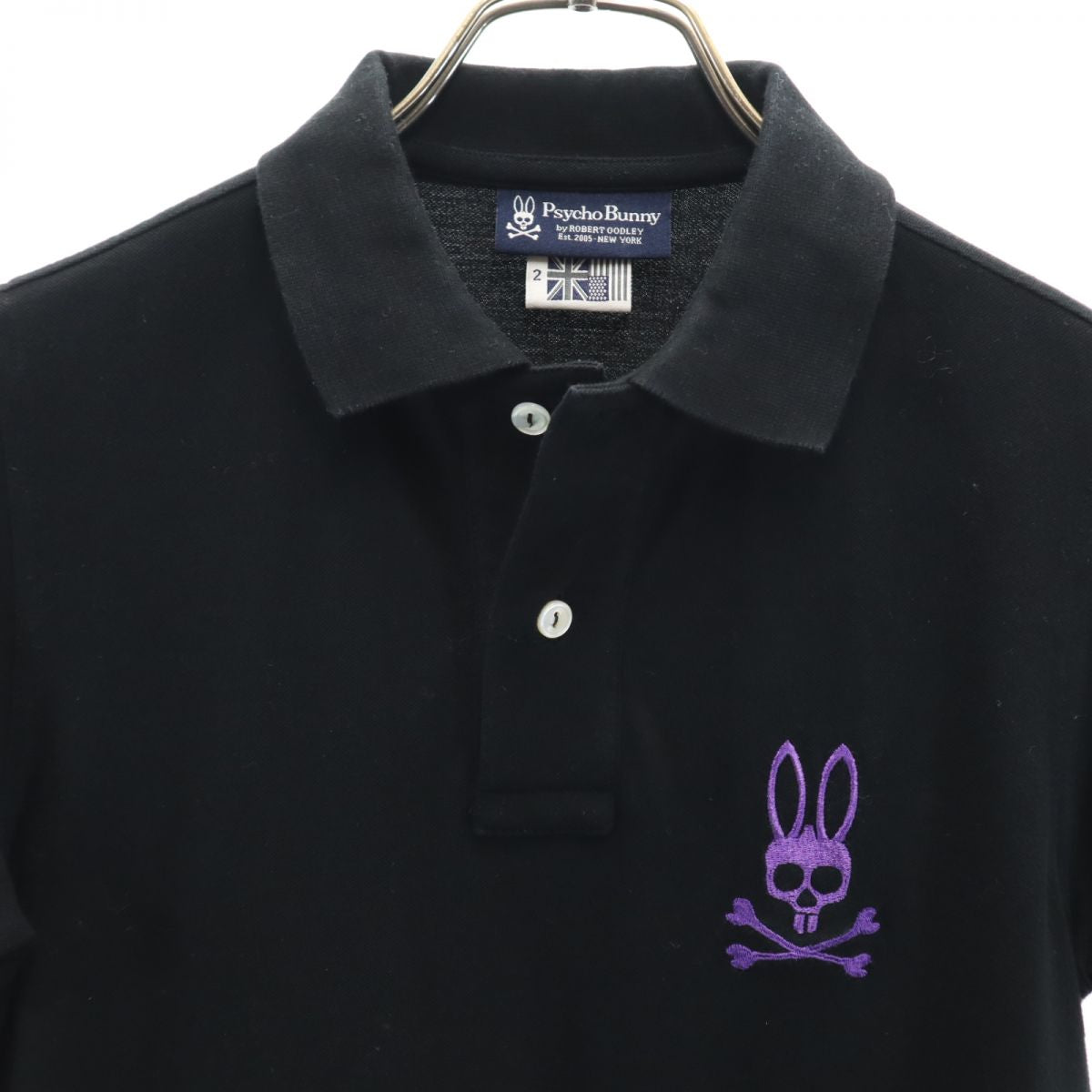 Psycho Bunny サイコバニー 半袖 ポロシャツ 2 ブラック 鹿の子 ゴルフ メンズ