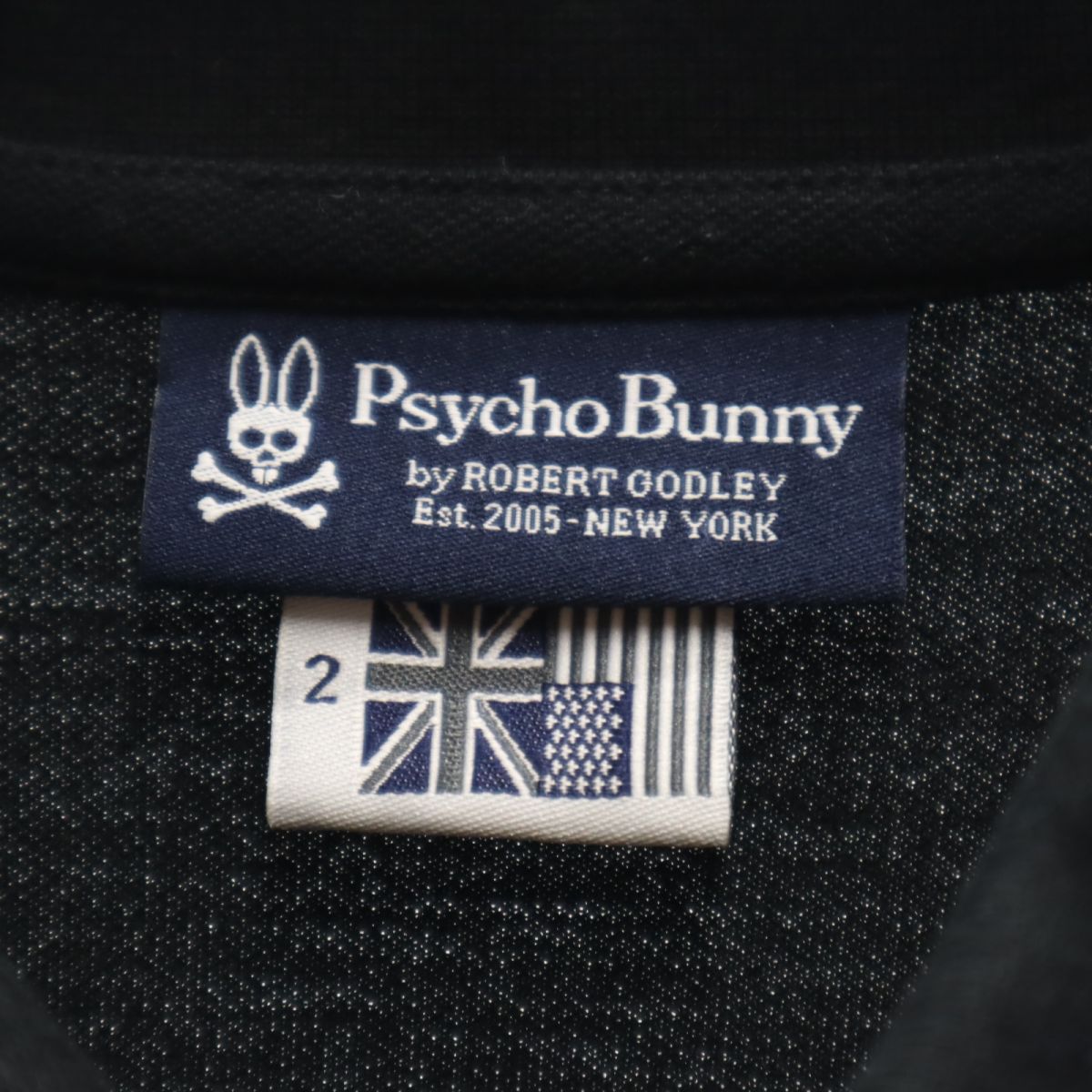 Psycho Bunny サイコバニー 半袖 ポロシャツ 2 ブラック 鹿の子 ゴルフ メンズ