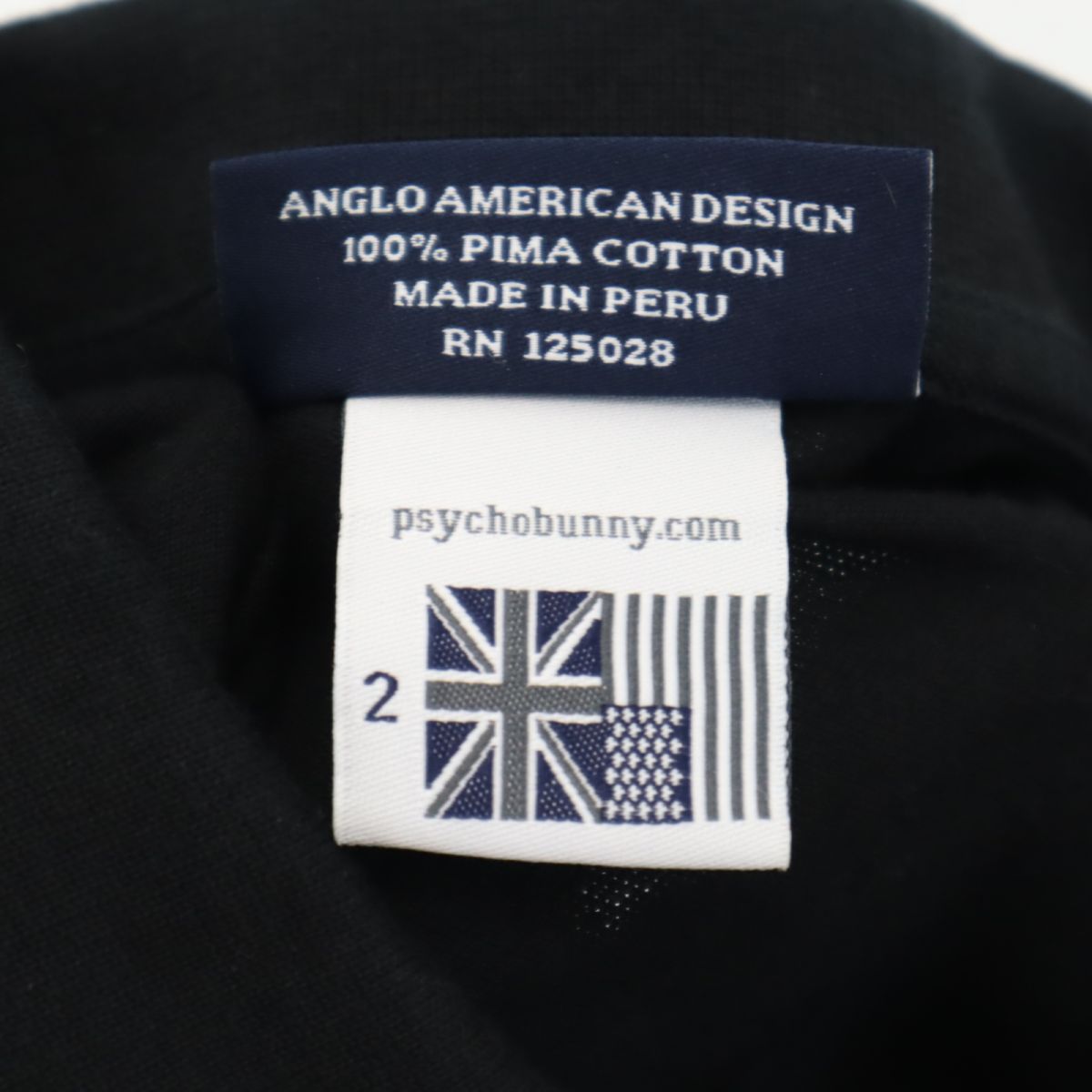 Psycho Bunny サイコバニー 半袖 ポロシャツ 2 ブラック 鹿の子 ゴルフ メンズ