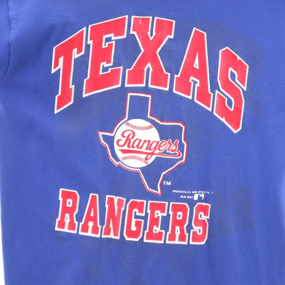 BIKE 90s USA製 オールド プリント 野球 半袖 Tシャツ M ブルー メンズ