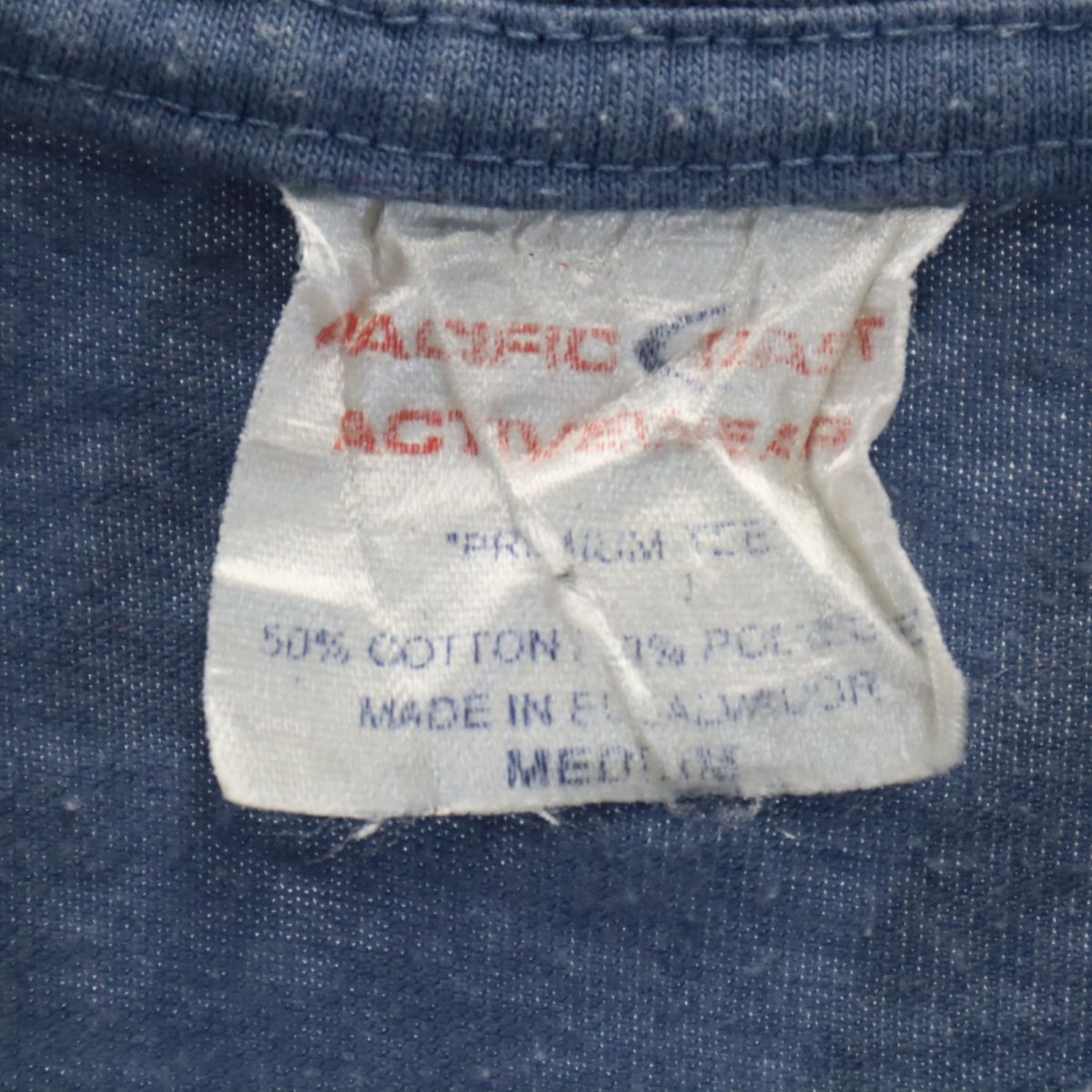PACIFIC COAST ACTIVEWEAR パシフィックコースト 90s オールド プリント 半袖 Tシャツ M ブルー メンズ