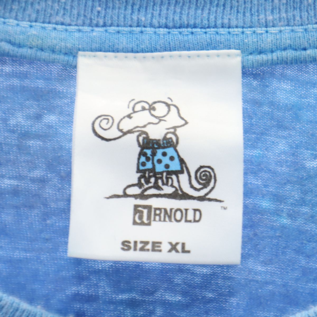 ARNOLD 90s オールド バックプリント 半袖 Tシャツ XL 水色 メンズ
