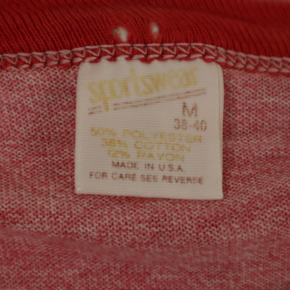 sportswear スポーツウェア 80s USA製 ヴィンテージ 半袖 Tシャツ M 赤 メンズ