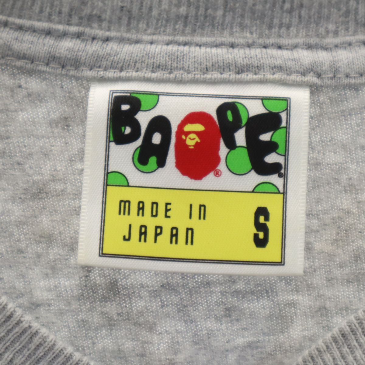 アベイシングエイプ 日本製 半袖 Tシャツ S グレー A BATHING APE メンズ