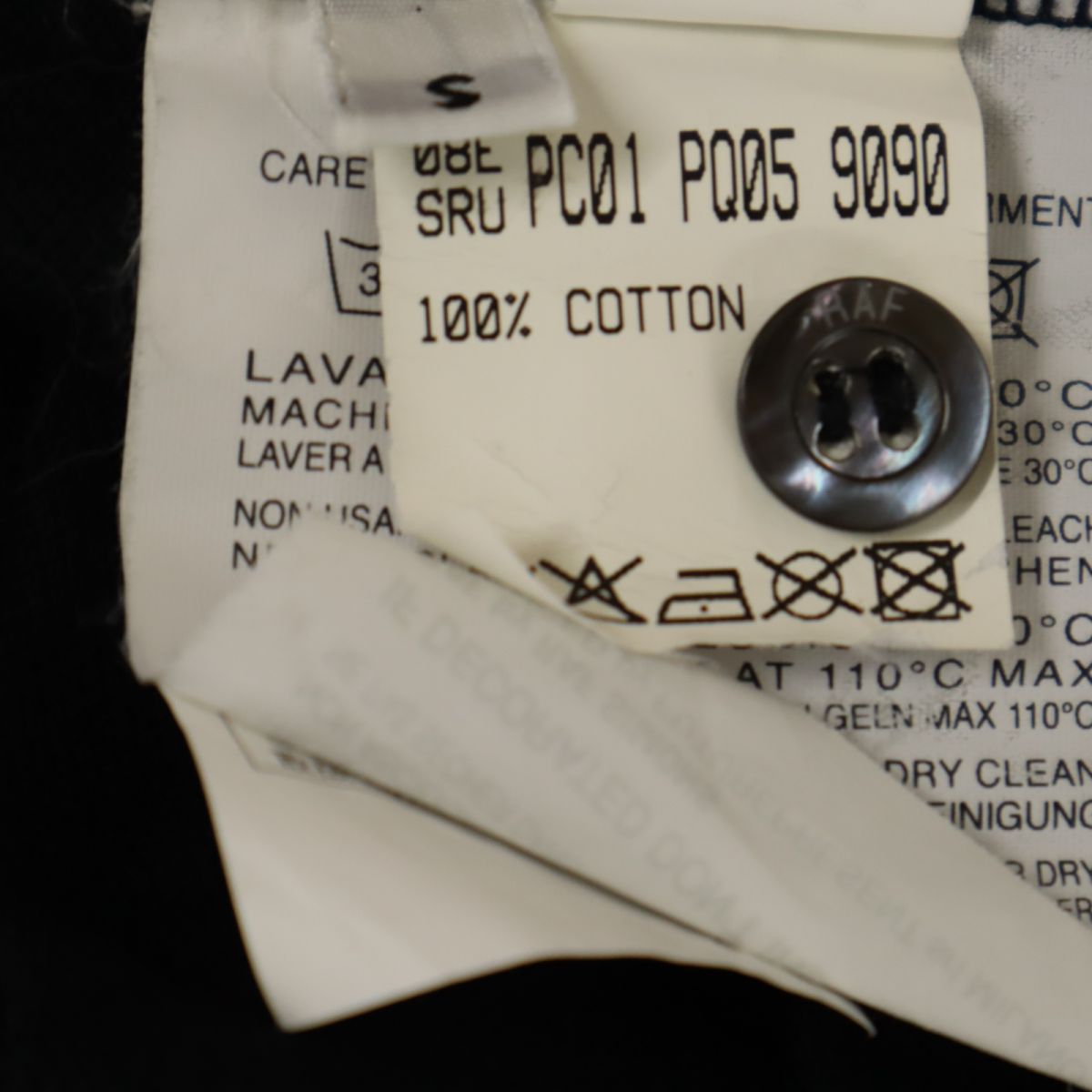 RAF BY RAF SIMONS ラフバイラフシモンズ 半袖 ポロシャツ S 黒 鹿の子地 メンズ