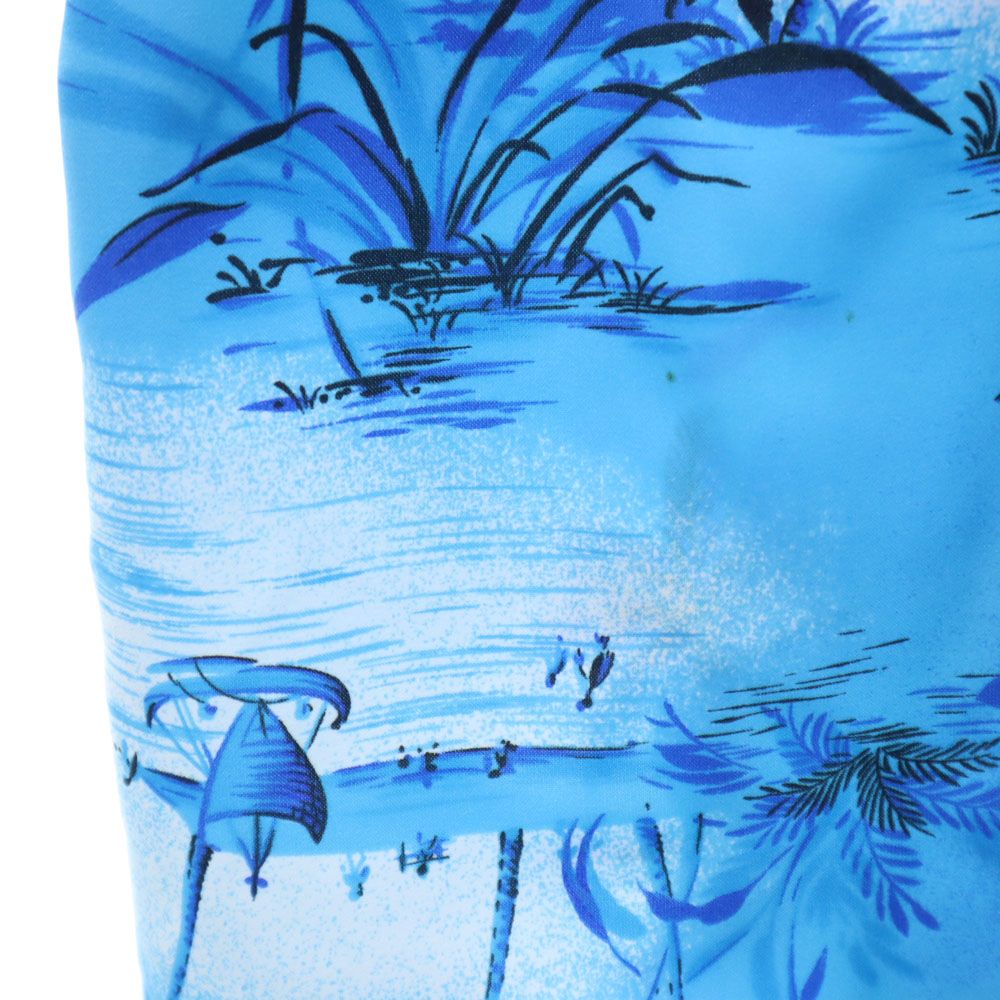 VINTAGE ヴィンテージ 70s 80s ハワイ製 総柄 半袖 アロハシャツ S ブルー メンズ