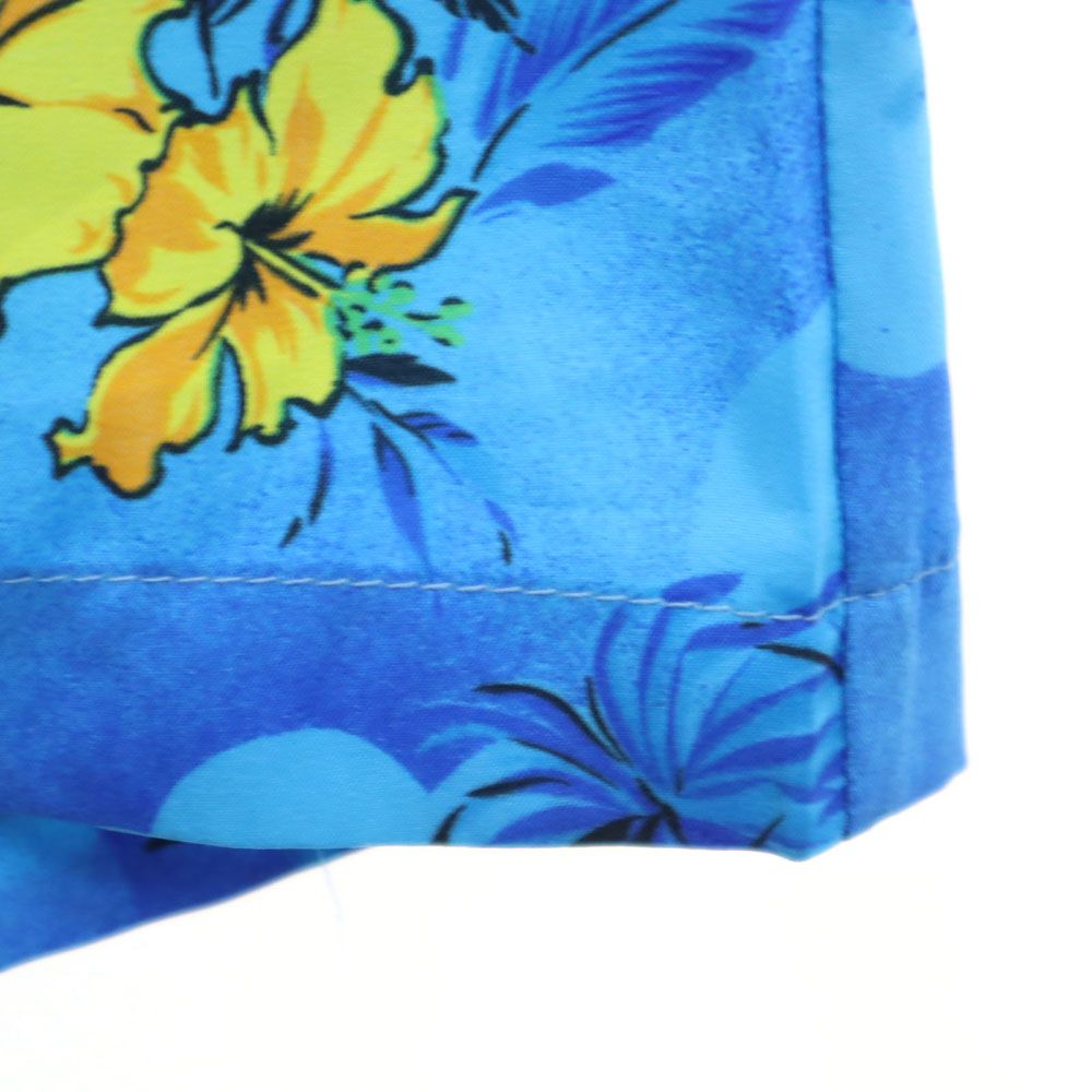 VINTAGE ヴィンテージ 70s 80s ハワイ製 総柄 半袖 アロハシャツ S ブルー メンズ