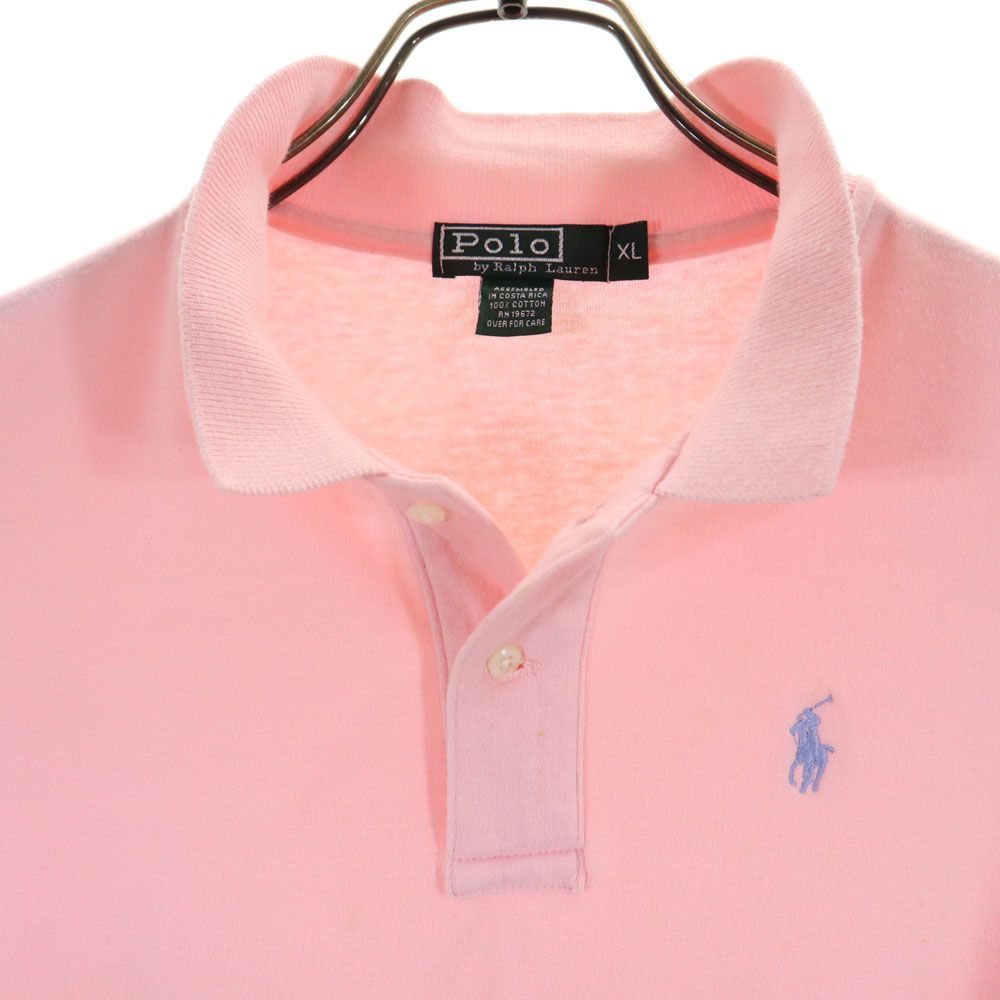Polo by Ralph Lauren ポロバイラルフローレン 80s ヴィンテージ 緑タグ ボーイズ 半袖 ポロシャツ XL ピンク メンズ