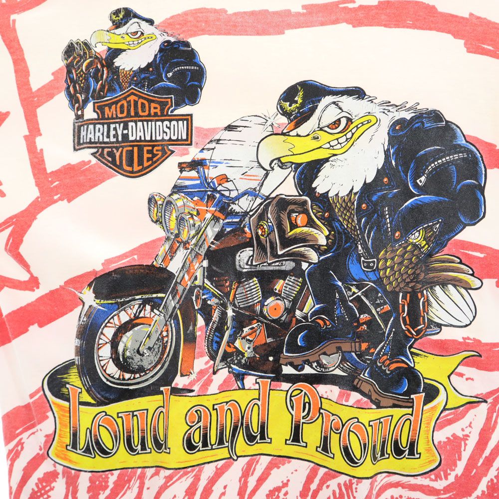 SUN BIG 90s オールド プリント 半袖 Tシャツ ホワイト系 ハーレーダビッドソン メンズ