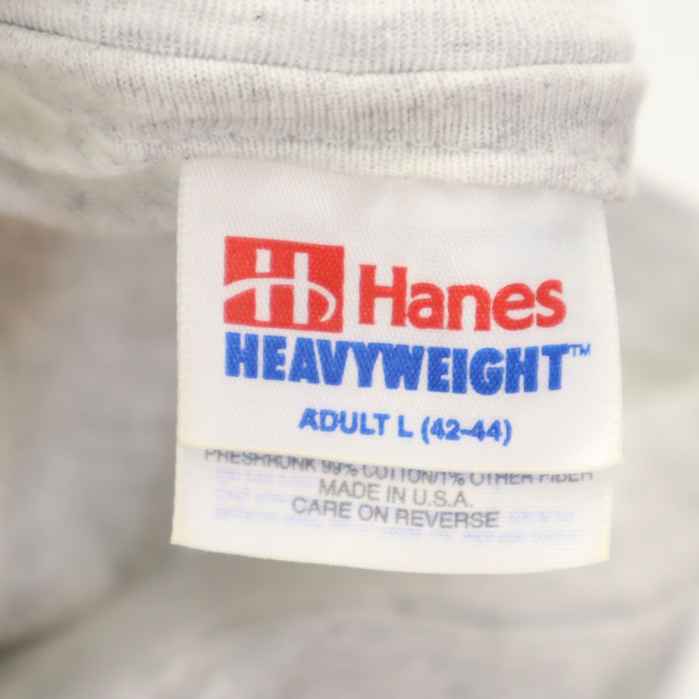 Hanes ヘインズ ヘビーウェイト USA製 プリント 半袖 Tシャツ L グレー系 メンズ