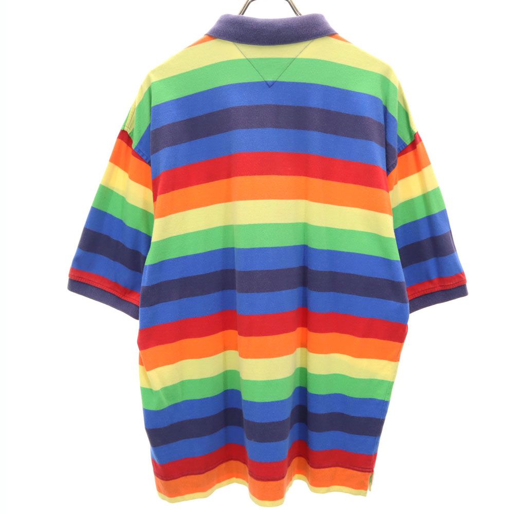 TOMMY HILFIGER トミーヒルフィガー 90s オールド フラッグタグ ボーダー 半袖 ポロシャツ メンズ