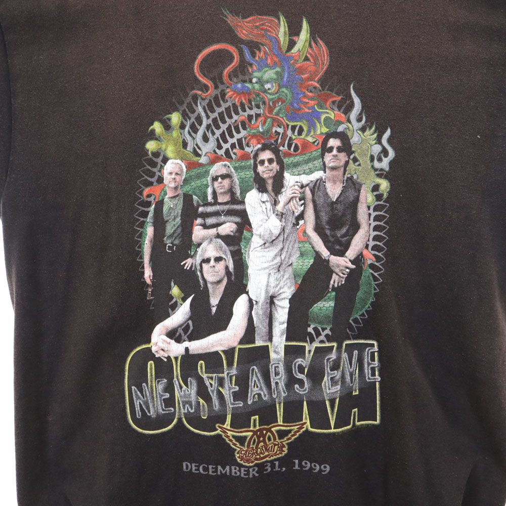 giant ジャイアント 90s エアロスミス ジャパンツアー プリント エアロスミス 半袖 Tシャツ ブラウン バンT メンズ