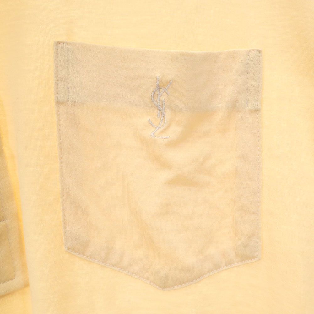 YVES SAINT LAURENT イヴサンローラン 90s オールド 半袖 ポロシャツ オレンジ系 胸ポケット付き メンズ