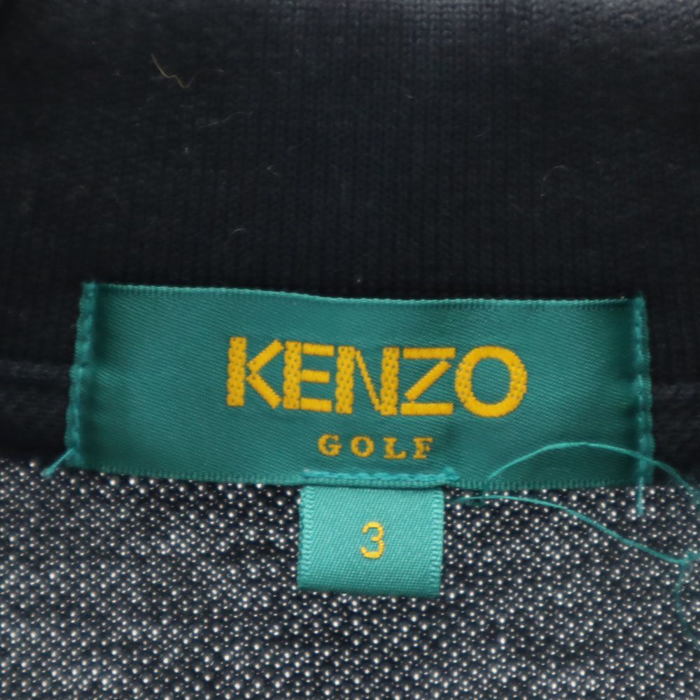 KENZO GOLF ケンゾーゴルフ 90s 日本製 オールド ゴルフ 半袖 ポロシャツ 3 ブラック 鹿の子 メンズ