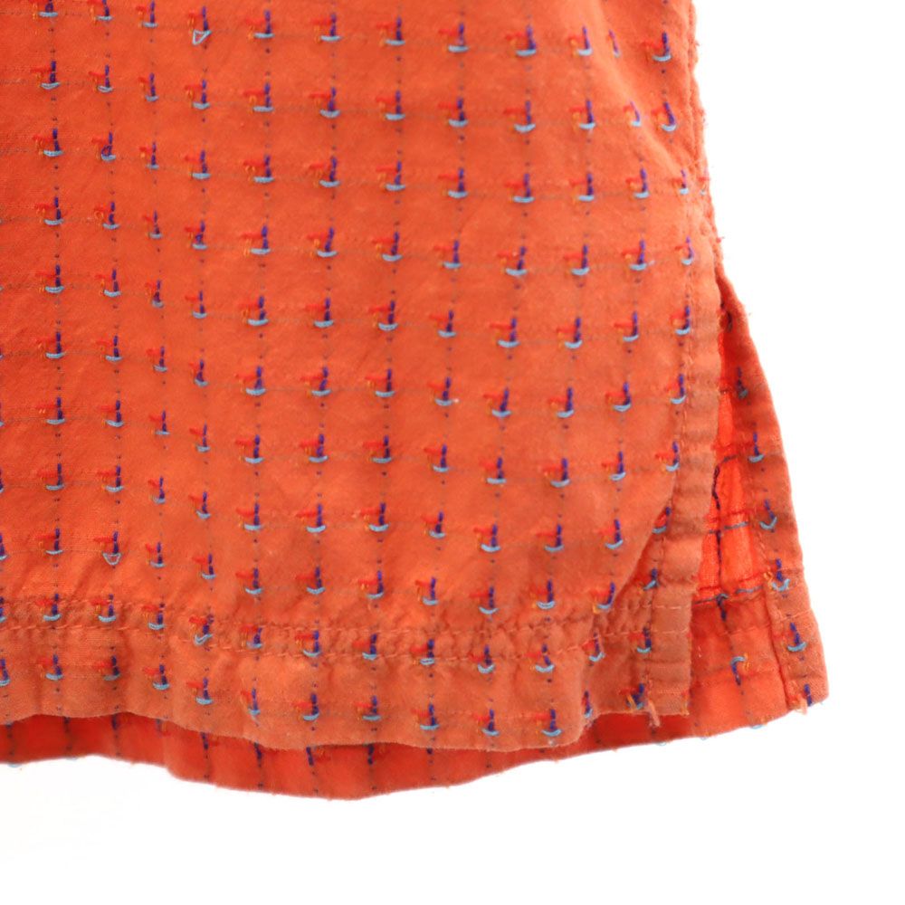 santa fe サンタフェ 総柄 半袖 シャツ 46 オレンジ メンズ