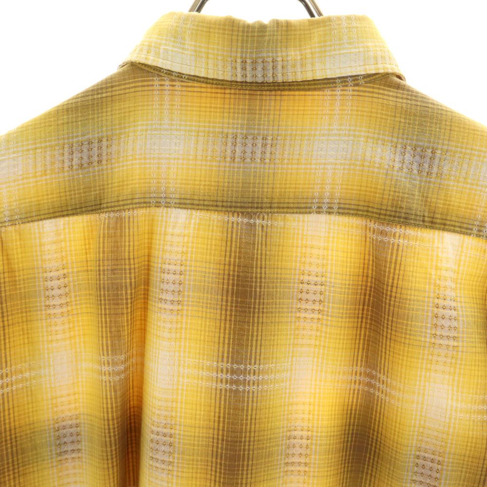 COOTIE クーティー 日本製 チェック柄 半袖 シャツ M イエロー系 メンズ