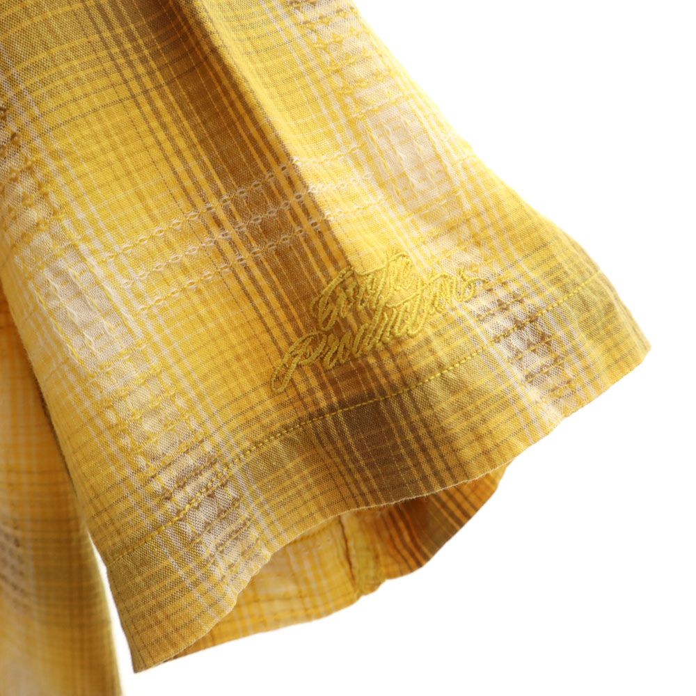 COOTIE クーティー 日本製 チェック柄 半袖 シャツ M イエロー系 メンズ