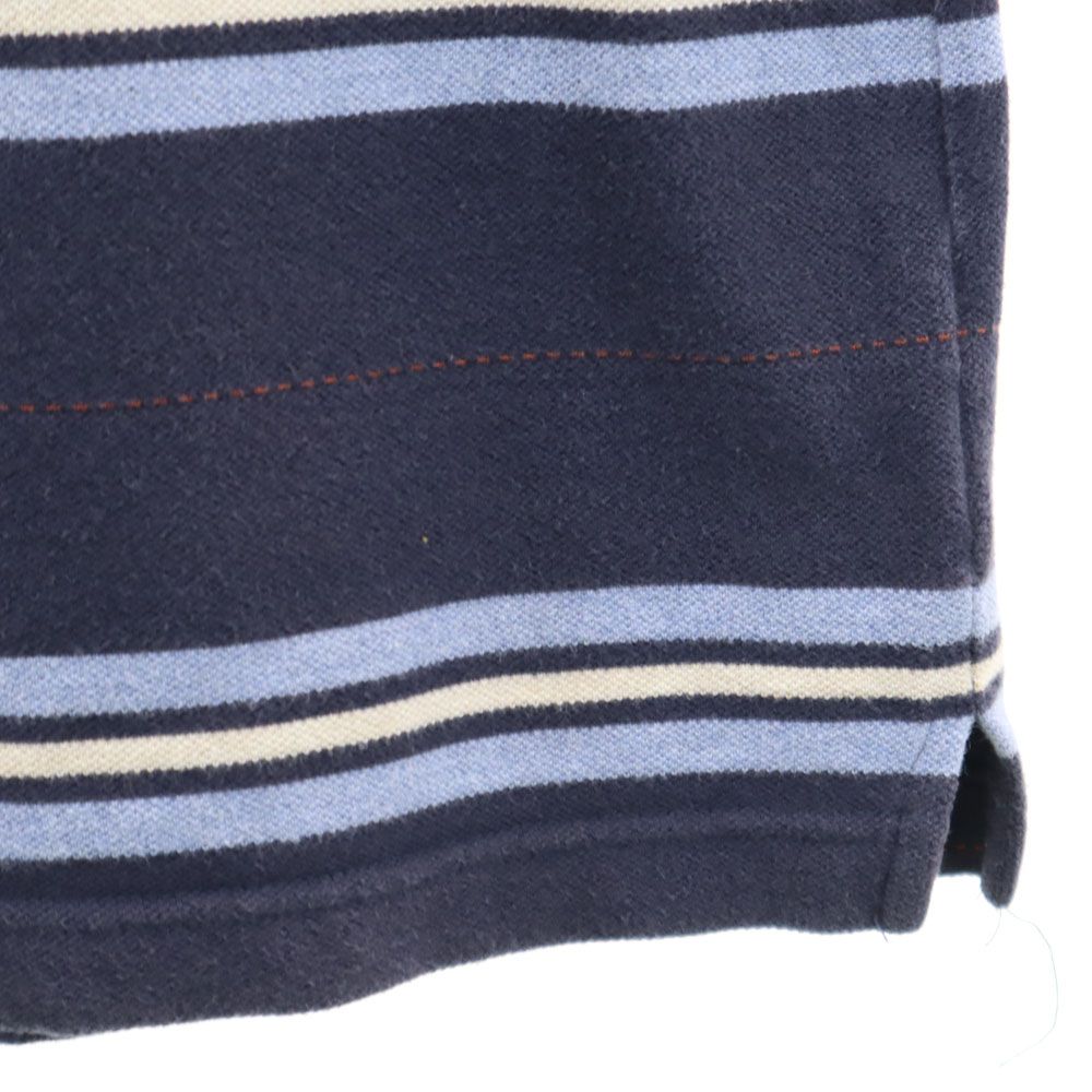 トミーヒルフィガー ボーダー 半袖 ポロシャツ M ネイビー TOMMY HILFIGER 鹿の子 メンズ