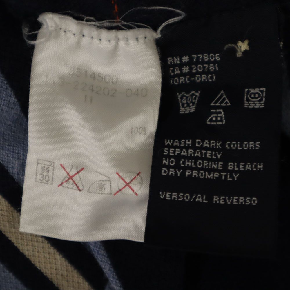 トミーヒルフィガー ボーダー 半袖 ポロシャツ M ネイビー TOMMY HILFIGER 鹿の子 メンズ