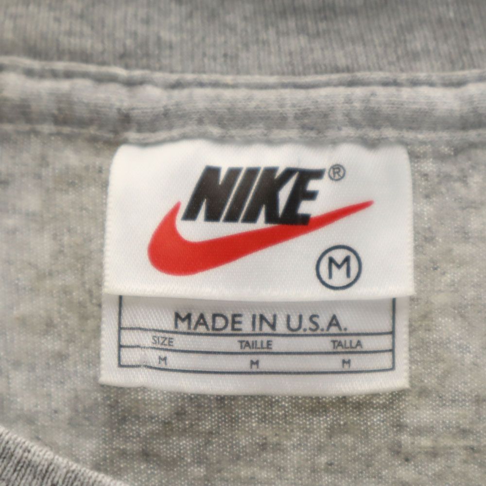 ナイキ 90s USA製 オールド プリント 半袖 Tシャツ M グレー系 NIKE メンズ
