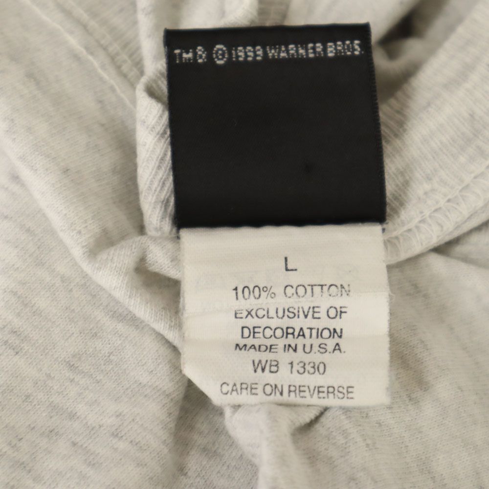 Warner Bros ワーナーブラザース 90s USA製 オールド ルーニーテューンズ プリント 半袖 Tシャツ L グレー系 メンズ