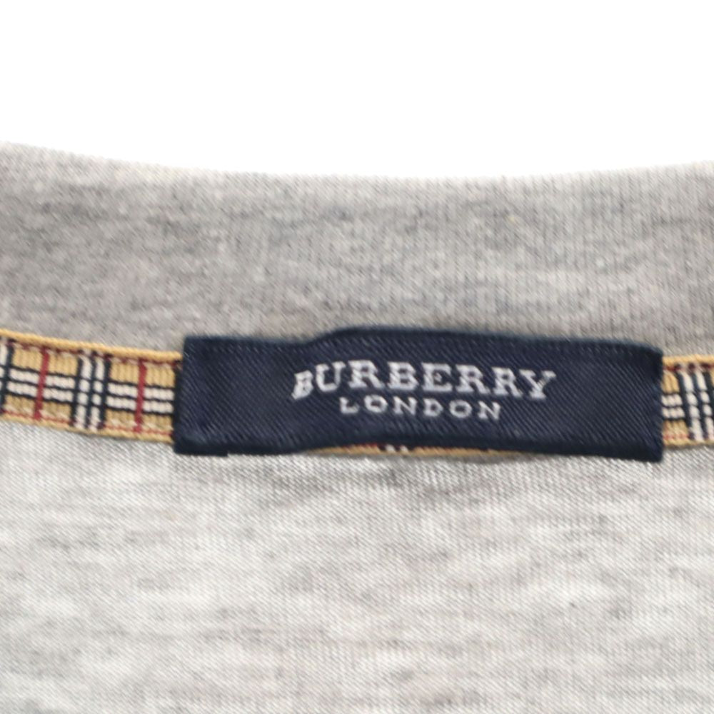 BURBERRY LONDON バーバリーロンドン 日本製 ノースリーブ Vネック シャツ L グレー系 メンズ